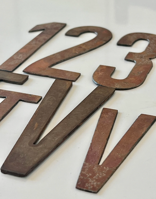 16 Inch Sea Rocks Font Metal Letters and Numbers Rust or Natural Finish
