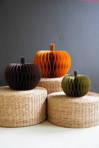 SET OF THREE PAPER ACCORDIAN PUMPKINS