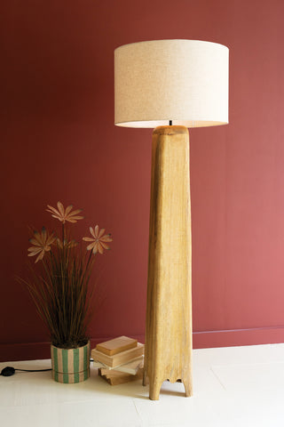 WOODEN FLOOR LAMP BASE #1 WITH SHADE