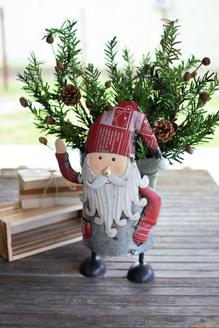 RECYCLED IRON SANTA WITH MILITARY CANISTER