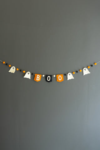 FELT HALLOWEEN BOO GARLAND