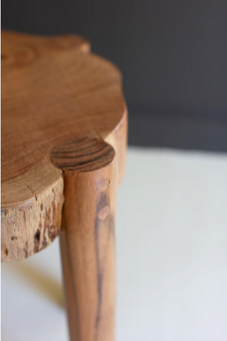 SET OF TWO ACACIA WOOD LIVE EDGE ACCENT TABLES