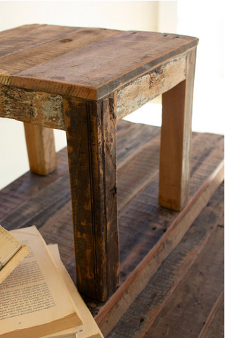 SET OF SIX RECYCLED WOOD BENCHES