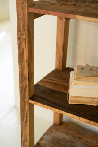 SET OF THREE RECYCLED WOOD SHELVING UNITS