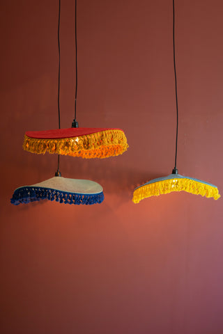 COTTON PENDANT LIGHT WITH FRINGE - #1