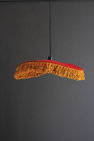 COTTON PENDANT LIGHT WITH FRINGE - #4