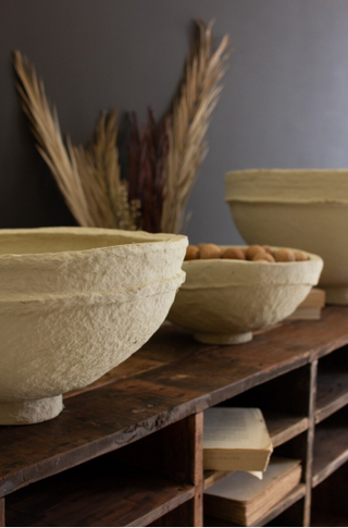 SET OF THREE PAPER MACHE BOWLS