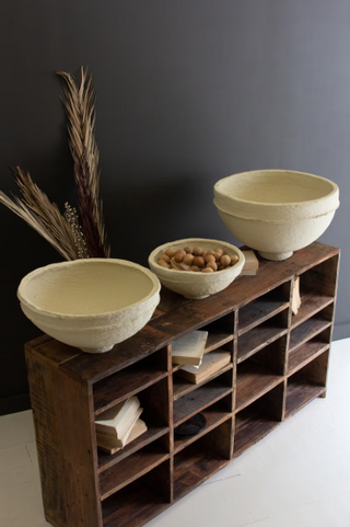 SET OF THREE PAPER MACHE BOWLS