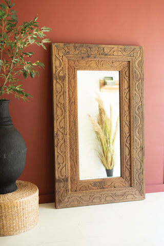 RECYCLED CARVED FRAMED MIRROR