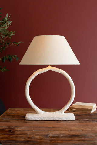 CIRCLE PAPER MACHE TABLE LAMP BASE