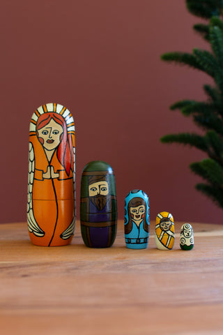 SET OF FIVE NESTING DOLLS - NATIVITY