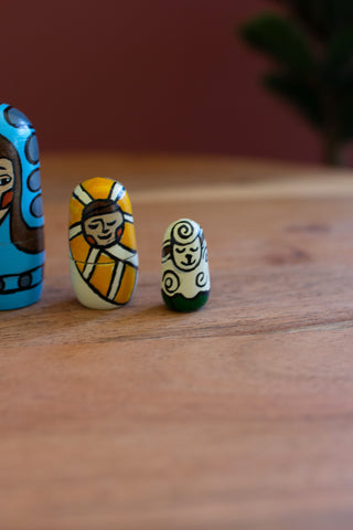 SET OF FIVE NESTING DOLLS - NATIVITY