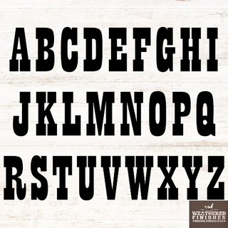 4 Inch PLaybill Font Metal Letters and Numbers - Rusty or Natural Finish