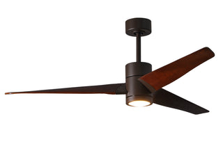 Super Janet three-blade ceiling fan. Multiple size and Finish options to choose from. Textured Bronze / Walnut Tone Finish / 60 Inch