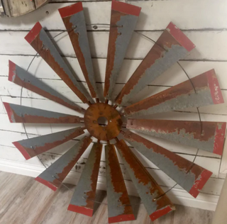 47 Inch Rustic FULL Windmill Head  with Distressed Red Tips