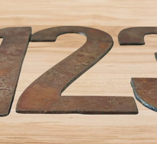 16 Inch Sea Rocks Font Metal Letters and Numbers Rust or Natural Finish