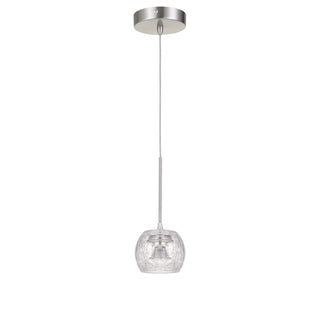 Ithaca Dimmable LED Glass Mini Pendant With Clear Crackle Glass