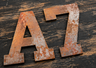 18 Inch Varsity Font Metal Letters and Numbers in Rustic Finish