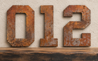 18 Inch Varsity Font Metal Letters and Numbers in Rustic Finish