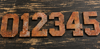 18 Inch Varsity Font Metal Letters and Numbers in Rustic Finish