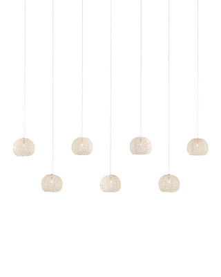 Piero White 7-Light Linear Multi-Drop Pendant