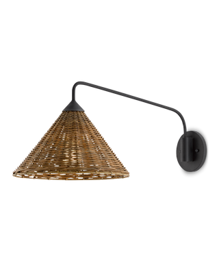 Basket Black Swing-Arm Wall Sconce