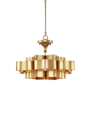 Grand Lotus Small Gold Chandelier