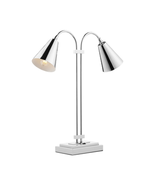 Symmetry Nickel Double Desk Lamp