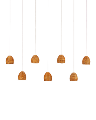 Beehive 7-Light Linear Multi-Drop Pendant