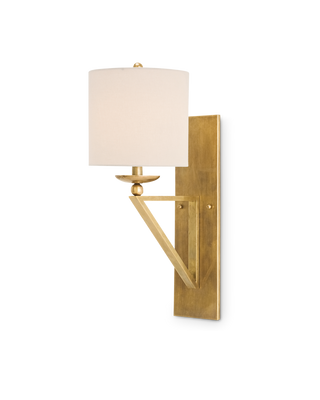 Anthology Brass Wall Sconce, White Shade