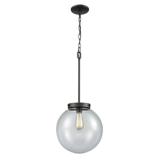 Beckett 12'' Wide 1-Light Mini Pendant - Oil Rubbed Bronze with Clear Glass