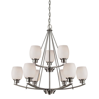 Casual Mission 29'' Wide 9-Light Chandeliers - Brushed Nickel