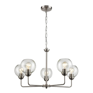 Astoria 28'' Wide 5-Light Chandeliers - Brushed Nickel