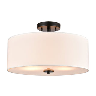 Oak Valley 16'' Wide 2-Light Semi Flush Mount - Black