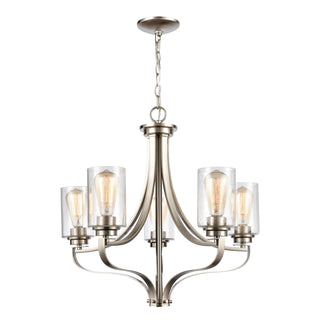 Market Square 24'' Wide 5-Light Chandeliers - Brushed Nickel