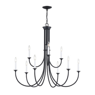 Meadowview 36'' Wide 9-Light Chandeliers - Matte Black