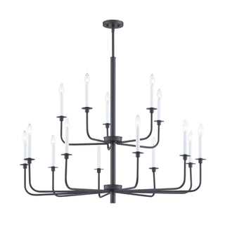 Lexington Green 46'' Wide 15-Light Chandeliers - Matte Black