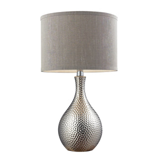 Hammered Chrome 21.5'' High 1-Light Table Lamp - Chrome