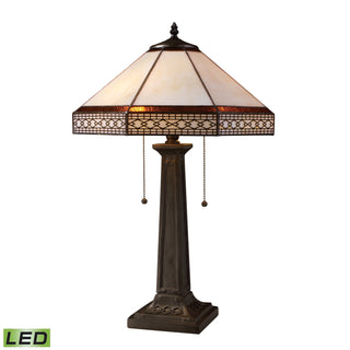 Stone Filigree 24'' High 2-Light Table Lamp - Tiffany Bronze - Includes LED Bulbs