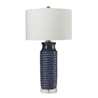 Wrapped Rope 30'' High 1-Light Table Lamp - Navy