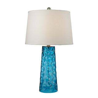 Hammered Glass 27'' High 1-Light Table Lamp - Blue