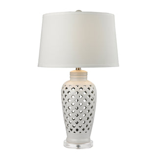 Openwork 27'' High 1-Light Table Lamp - White