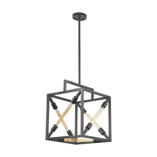 Box Tube 16'' Wide 5-Light Pendant - Oil Rubbed Bronze