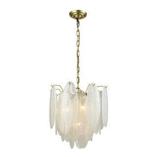 Hush 18'' Wide 4-Light Pendant - Aged Brass with White