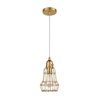 Squashcourt 6'' Wide 1-Light Mini Pendant - Aged Brass