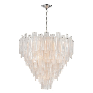 Diplomat 21-Light Staggered Chandeliers in Chrome - Large