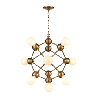 Grow from Here 10-Light Chandeliers in Satin Brass