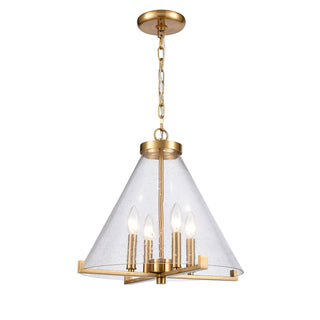 The Holding 17'' Wide 4-Light Pendant - Satin Brass