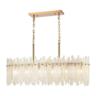 Brinicle 36'' Wide 6-Light Linear Chandeliers - Aged Brass