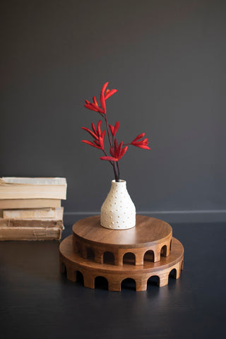 SET OF TWO ROUND WOODEN RISERS